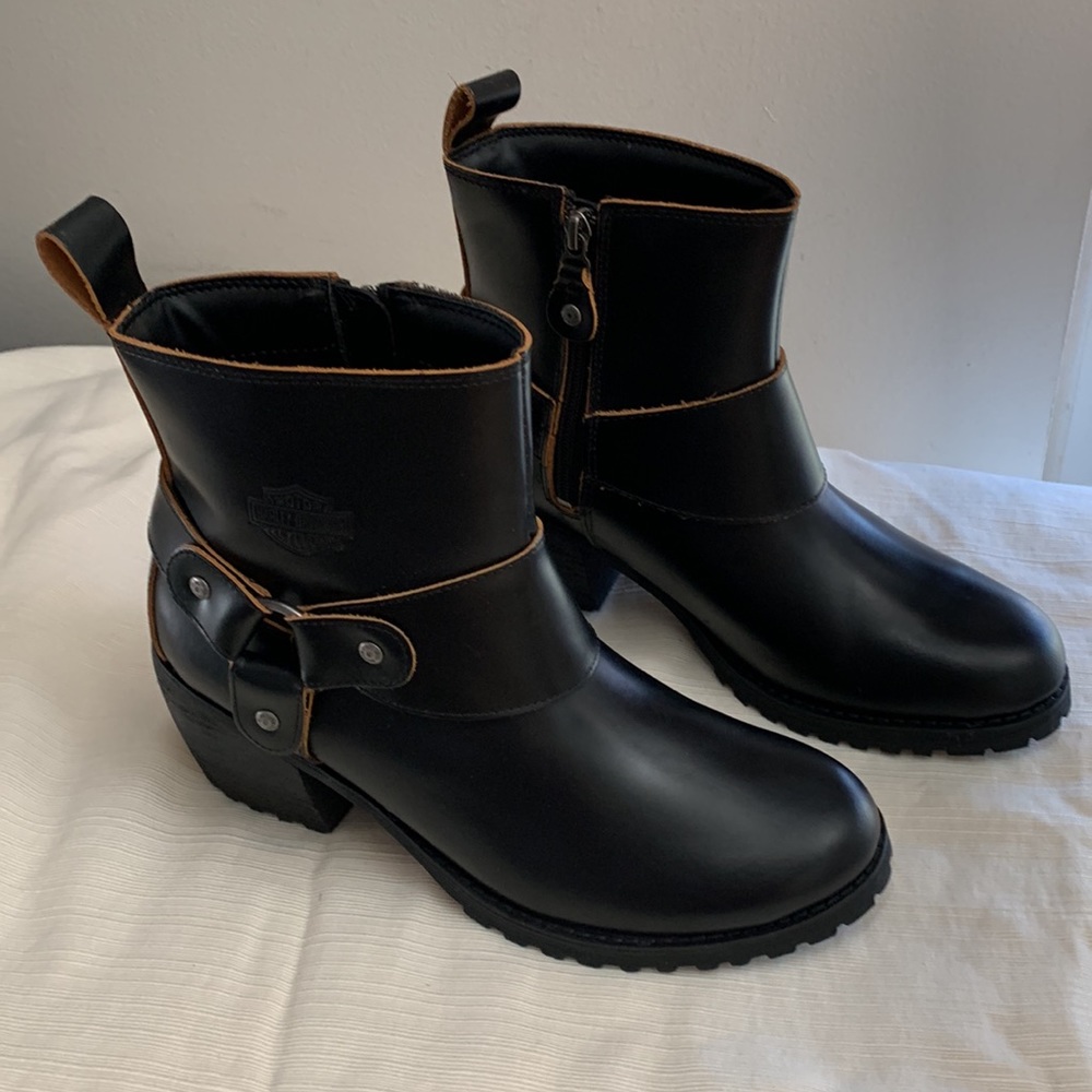 Harley-Davidson Lalanne Size 9 black leather moto boots - Picture 9 of 11